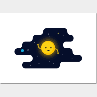 Kawaii Sun In Space T-Shirt Posters and Art